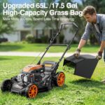 21” Self-Propelled Lawn Mower Gas, 170CC 4-in-1 Mulch/Rear Bag/Side Discharge/Rear Discharge, Walk-Behind Gas Lawnmower with 7-Position Cutting Height, Foldable Gas Powered Lawn Mowers for Yard Garden - Image 10