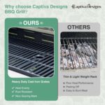 Captiva Designs 6-Burner Propane Gas BBQ Grill with Side Burner & Porcelain-Enameled Cast Iron Grate for Outdoor Kitchen & Backyard Barbecue, 65,800 BTU Output,665 SQ.IN. Cooking Area,Stainless Steel - Image 3