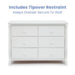 Delta Children Universal 6 Drawer Dresser with Interlocking Drawers - Greenguard Gold Certified, White - Image 7