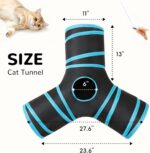 Tempcore Pet Cat Tunnel Tube Cat Toys 3 Way Collapsible, Tunnels for Indoor Cats，Kitty Bored Peek Hole Toy Ball Cat, Puppy, Kitty, Kitten, Rabbit - Image 3