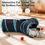 Tempcore Pet Cat Tunnel Tube Cat Toys 3 Way Collapsible, Tunnels for Indoor Cats，Kitty Bored Peek Hole Toy Ball Cat, Puppy, Kitty, Kitten, Rabbit - Image 4