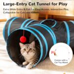 Tempcore Pet Cat Tunnel Tube Cat Toys 3 Way Collapsible, Tunnels for Indoor Cats，Kitty Bored Peek Hole Toy Ball Cat, Puppy, Kitty, Kitten, Rabbit - Image 5