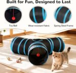 Tempcore Pet Cat Tunnel Tube Cat Toys 3 Way Collapsible, Tunnels for Indoor Cats，Kitty Bored Peek Hole Toy Ball Cat, Puppy, Kitty, Kitten, Rabbit - Image 6