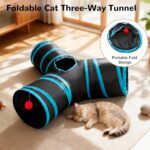 Tempcore Pet Cat Tunnel Tube Cat Toys 3 Way Collapsible, Tunnels for Indoor Cats，Kitty Bored Peek Hole Toy Ball Cat, Puppy, Kitty, Kitten, Rabbit - Image 7