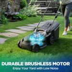 16" Electric Lawn Mower, 40V Cordless Lawn Mower with 2x5.0Ah Batteries & Charger, Brushless Motor, 2-in-1 Mulching & Bagging, 6-Position Height Adjustment, for Small to Medium Yards - Image 4