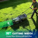 16" Electric Lawn Mower, 40V Cordless Lawn Mower with 2x5.0Ah Batteries & Charger, Brushless Motor, 2-in-1 Mulching & Bagging, 6-Position Height Adjustment, for Small to Medium Yards - Image 6