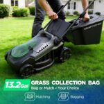 16" Electric Lawn Mower, 40V Cordless Lawn Mower with 2x5.0Ah Batteries & Charger, Brushless Motor, 2-in-1 Mulching & Bagging, 6-Position Height Adjustment, for Small to Medium Yards - Image 8