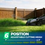 16" Electric Lawn Mower, 40V Cordless Lawn Mower with 2x5.0Ah Batteries & Charger, Brushless Motor, 2-in-1 Mulching & Bagging, 6-Position Height Adjustment, for Small to Medium Yards - Image 9