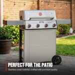 Monument Grills 4 Burner Propane Gas Grill with Advanced Broil Zone, Stainless Steel Outdoor Mesa 2 Barbecue Grill, Foldable Side Shelves, 500°F in 5 Mins, Assembles in 30 Minutes, Mesa II 410FBZ - Image 3