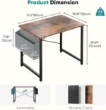 OLIXIS Computer Desk 31 Inch Home Office Desk for Small Spaces, Gaming Study Table with Storage Bag, Compact Sturdy Design, Spacious Desktop, Easy Assembly, Fits Bedrooms and Dorms, Rustic Brown - Image 4