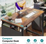OLIXIS Computer Desk 31 Inch Home Office Desk for Small Spaces, Gaming Study Table with Storage Bag, Compact Sturdy Design, Spacious Desktop, Easy Assembly, Fits Bedrooms and Dorms, Rustic Brown - Image 5