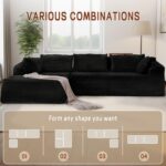Korser 110" L-Shaped Modular Sectional Sofa with Chaise, Boneless Comfy Corduroy Fluffy Couch with Deep Seat and Side Pockets, Flexible Module Combination for Living Room, No Assembly, Side Pockets - Image 4