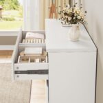 Jocoevol White 6 Drawer Dresser for Bedroom, 15.3" D x 47.2" W x 32.3" H in Simply Modern Chest of Drawers, Wood Storage Double Dresser with Deep Drawers for Living Room, Hallway Entryway, White - Image 7