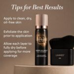 LUMINESS Transfer Resistant Airbrush Body Coverage Perfector/w Kabuki Brush - Tattoo Cover Up Makeup Waterproof Full Coverage Foundation for Leg and Body, Bronzer & Tattoo Concealer, 18-Hour Wear - Image 8