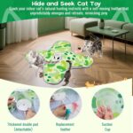 VIWIK Interactive Cat Toys for Indoor Cats, Hide and Seek Moving Feather Toy for Bored Adult Cats with Suction Cup & Cover, Automatic Kitten Wand Toy, Cat Enrichment Toys for All Breeds Green - Image 6