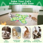 VIWIK Interactive Cat Toys for Indoor Cats, Hide and Seek Moving Feather Toy for Bored Adult Cats with Suction Cup & Cover, Automatic Kitten Wand Toy, Cat Enrichment Toys for All Breeds Green - Image 8
