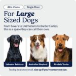 MidWest Homes for Pets 42-Inch iCrate for Large Breeds, 71-90 lbs, Single Door Folding Dog Crate with Divider Panel, Leak-Proof Tray & Secure Latch, Portable, Durable & Easy to Assemble - Image 3