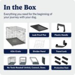 MidWest Homes for Pets 42-Inch iCrate for Large Breeds, 71-90 lbs, Single Door Folding Dog Crate with Divider Panel, Leak-Proof Tray & Secure Latch, Portable, Durable & Easy to Assemble - Image 8