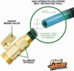 Flexi Hose with 8 Function Nozzle, 50FT - Lightweight Expandable Garden Hose, No-Kink Flexibility, 3/4 Inch Solid Brass Fittings and Double Latex Core - Black and Green - Image 5