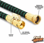 Flexi Hose with 8 Function Nozzle, 50FT - Lightweight Expandable Garden Hose, No-Kink Flexibility, 3/4 Inch Solid Brass Fittings and Double Latex Core - Black and Green - Image 7
