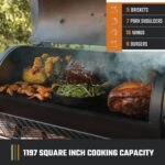 Oklahoma Joe's Highland Offset Reverse Flow Offset Charcoal Smoker and Grill With 1093 sq. in. Cooking Area in Black - Image 4