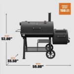 Oklahoma Joe's Highland Offset Reverse Flow Offset Charcoal Smoker and Grill With 1093 sq. in. Cooking Area in Black - Image 9