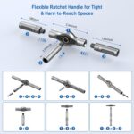 25 in 1 Magnetic Ratchet Screwdriver Set with S2 Steel Bits & 7 CRV Metric Sockets, Magnetic Screwdriver Set with Case for Home, Furniture, Electronics Repair, DIY, Quick Repairs - Image 3