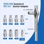 25 in 1 Magnetic Ratchet Screwdriver Set with S2 Steel Bits & 7 CRV Metric Sockets, Magnetic Screwdriver Set with Case for Home, Furniture, Electronics Repair, DIY, Quick Repairs - Image 6