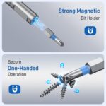 25 in 1 Magnetic Ratchet Screwdriver Set with S2 Steel Bits & 7 CRV Metric Sockets, Magnetic Screwdriver Set with Case for Home, Furniture, Electronics Repair, DIY, Quick Repairs - Image 7