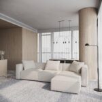 Acanva Luxury Modular Sectional Living Room Sofa Set, Modern Minimalist Style Couch with Ottoman and Chaise, L-Shape, Linen-Like Cream | Minimalist Style - Image 5