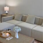 Acanva Luxury Modular Sectional Living Room Sofa Set, Modern Minimalist Style Couch with Ottoman and Chaise, L-Shape, Linen-Like Cream | Minimalist Style - Image 7