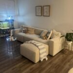 Acanva Luxury Modular Sectional Living Room Sofa Set, Modern Minimalist Style Couch with Ottoman and Chaise, L-Shape, Linen-Like Cream | Minimalist Style - Image 10