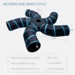 EGETOTA Cat Tunnel for Indoor Cats Large, with Play Ball S-Shape 5 Way Collapsible Interactive Peek Hole Pet Tube Toys, Puppy, Kitty, Kitten, Rabbit (Blue & Black) - Image 4