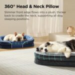 Bedsure Orthopedic Dog Beds Large Sized Dog - 360° Oval Bolster Large Dogs Bed for Senior Dogs with Waterproof Washable Cover, Big Comfort Pet Sofa Couch with Ultra-Soft Fleece, Grey, 35" - Image 3