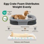 Bedsure Orthopedic Dog Beds Large Sized Dog - 360° Oval Bolster Large Dogs Bed for Senior Dogs with Waterproof Washable Cover, Big Comfort Pet Sofa Couch with Ultra-Soft Fleece, Grey, 35" - Image 5