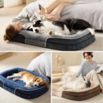 Bedsure Orthopedic Dog Beds Large Sized Dog - 360° Oval Bolster Large Dogs Bed for Senior Dogs with Waterproof Washable Cover, Big Comfort Pet Sofa Couch with Ultra-Soft Fleece, Grey, 35" - Image 6