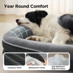 Bedsure Orthopedic Dog Beds Large Sized Dog - 360° Oval Bolster Large Dogs Bed for Senior Dogs with Waterproof Washable Cover, Big Comfort Pet Sofa Couch with Ultra-Soft Fleece, Grey, 35" - Image 9