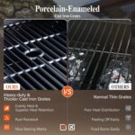 Sophia & William Charcoal and Propane Gas Grill Combo with Side Burner & Porcelain-Enameled Cast Iron Grate, Dual Fuel BBQ Grill for Outdoor, Barbecue Grill, 690 SQIN Cooking Area - Image 5