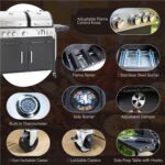 Sophia & William Charcoal and Propane Gas Grill Combo with Side Burner & Porcelain-Enameled Cast Iron Grate, Dual Fuel BBQ Grill for Outdoor, Barbecue Grill, 690 SQIN Cooking Area - Image 8