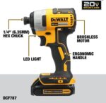 DEWALT 20V MAX Cordless Drill and Impact Driver, Power Drill Brushless 2-Tool Power Tool Combo Kit, Includes 2 Batteries, Charger and Bag (DCK277D2) - Image 6