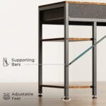 Huuger Computer Desk with 6 Drawers, Office Desk with Shelves, Reversible Gaming Desk, Corner Desk with Storage, Work for Home Office, Study, Living Room, 47inch, Rustic Brown - Image 10