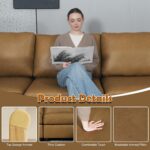 EASE MOOSE Oversized Modular Sectional Sofa, Waterproof & Scratch-Resistant Faux Leather Sofa with Deep Seat, Comfy L-Shaped Sofa with Storage Ottoman, Sectional Couches for Living Room, Brown - Image 4