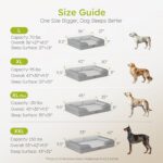 CWAWZ Extra Large Dog Bed, Orthopedic Dog Bed with Cooling Gel Memory Foam, Waterproof XL Pet Bed with Removable Washable Cover, 42" Pet Sofa Couch Dutch Velvet with Bone Toy, Light Gray - Image 8