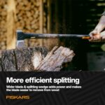 Fiskars X36 Super Splitting Axe 36", Forged Steel Blade for More One-Strike Splits on Large Logs, Shock-Absorbing FiberComp Handle & Low-Friction Coating for Easy Removal & Rust Protection - Image 6