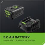 Greenworks 60V 21" Brushless (Push) Cordless Lawn Mower, 5.0Ah Battery (1/2 Acre, Rapid Charger, 4-in-1, LED Lights, IPX4) - Image 10