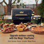 Ninja FlexFlame ProConnect Grill & Smoker | 5-in-1 Smart Cooking System | Electric & Propane | App-Connected | 3-Burner Digital Control | Roast, Griddle & Pizza Maker | Black/Gold | PG305 - Image 5