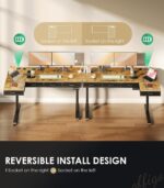 OffiGo 63 Inch L Shaped Electric Standing Desk with Drawers, Height Adjustable Large Desk with Power Outlets, Sit Stand Table, Writing Computer Desk for Home, Office, Workstation, Rustic Brown - Image 7