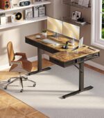 OffiGo 63 Inch L Shaped Electric Standing Desk with Drawers, Height Adjustable Large Desk with Power Outlets, Sit Stand Table, Writing Computer Desk for Home, Office, Workstation, Rustic Brown - Image 9
