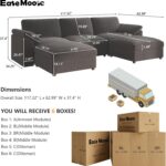 EASE MOOSE Oversized Modular Sectional Sofa, Extra Large U Shape Sectional Cloud Couch,Comfty Deep Modular Sofa with Ottoman for Living Room - Image 3