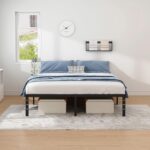NEW JETO Metal Bed Frame,Queen Size Bed Frame with Storage Space,Heavy Duty Sturdy Mattress Foundation,Easy Assembly,No Box Spring Needed, Black,14 Inch,Queen - Image 3